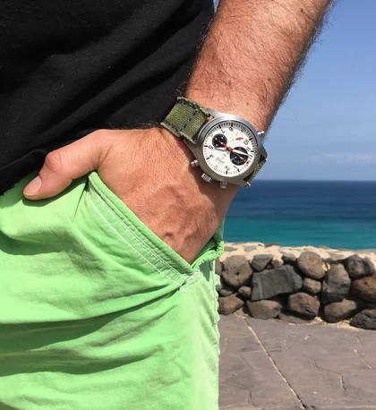 IWC Fliegeruhr mit weissem Zifferblatt
