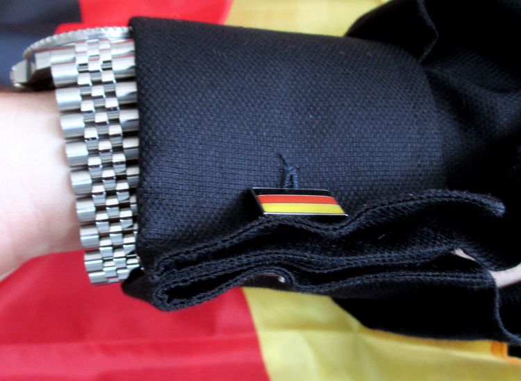 Deutschlandspiel Fussballfan Manschettenknöpfe in schwarz-rot-gold