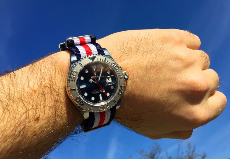 Rolex Yacht Master blau mit passendem Nato Strap