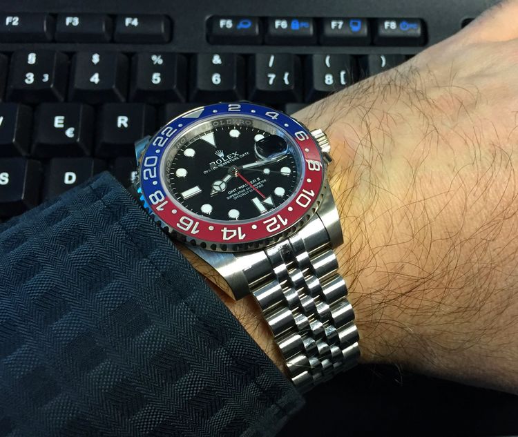 Rolex GMT Master II 116719BLRO Pepsi White Gold + Steal Jubilee Bracelet