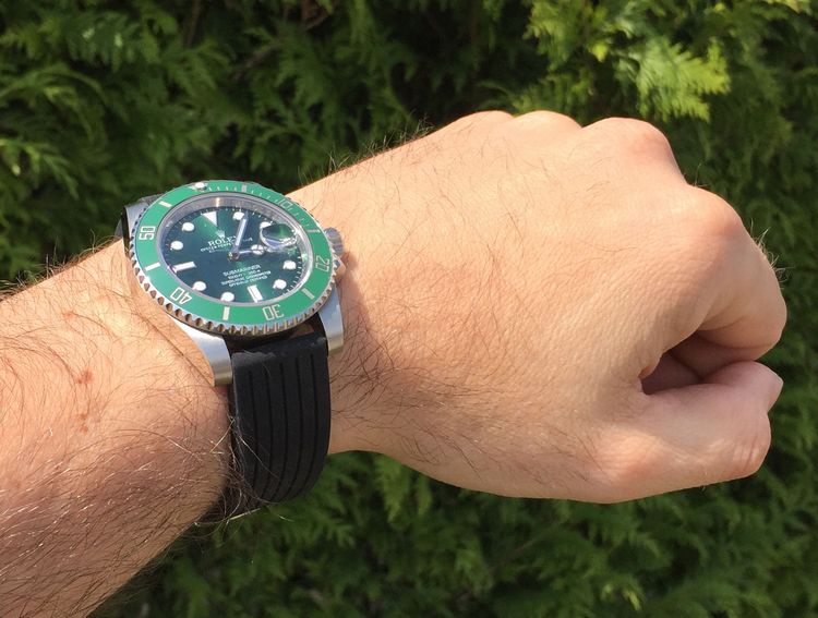 Rolex Submariner grün (Hulk) mit Rubber Band