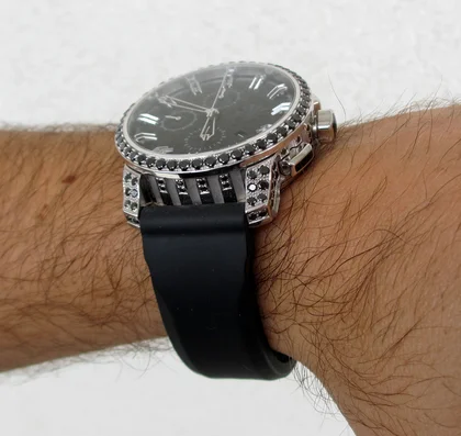 Martin Braun Clock Falcon Claw back diamonds