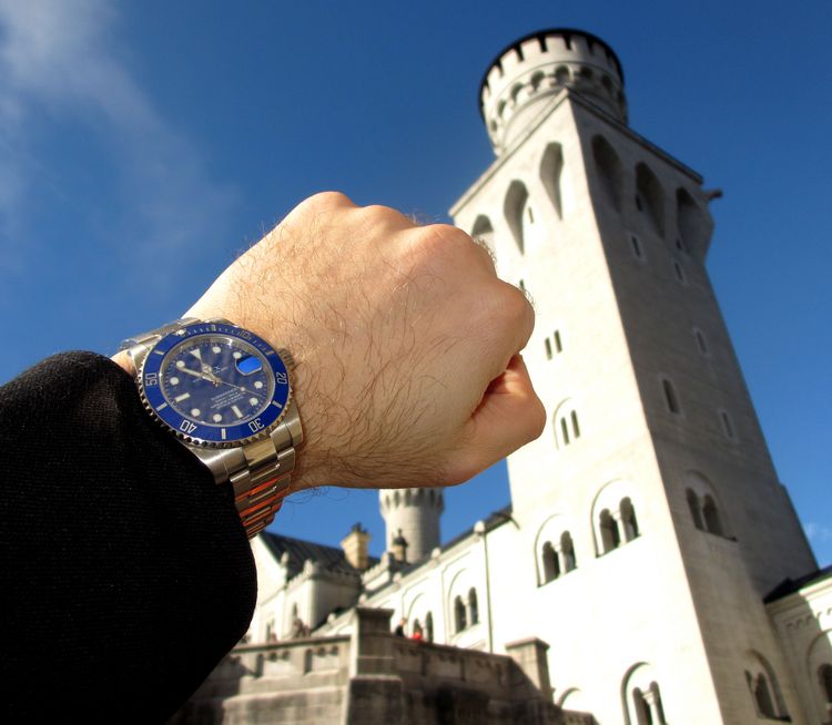 Weissgold Submariner am Schloss Neuschwanstein