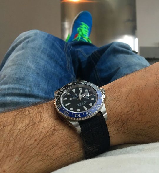 Batman Rolex Black-Blue on the wrist