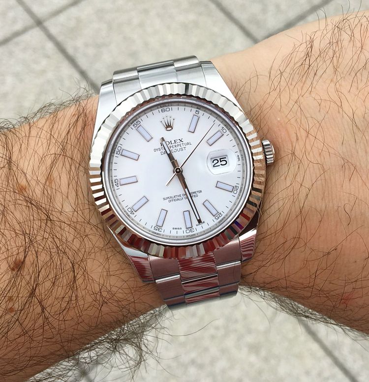 Rolex Datejust 41mm white wristshot