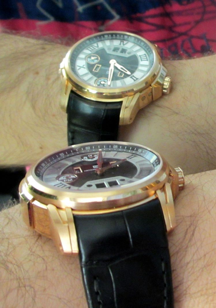 Antoine Martin Uhr ewiger Kalender mit schwarzem Zifferblatt Wristshot