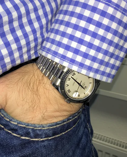 Rolex Day Date II 41mm roman letters on the wrist