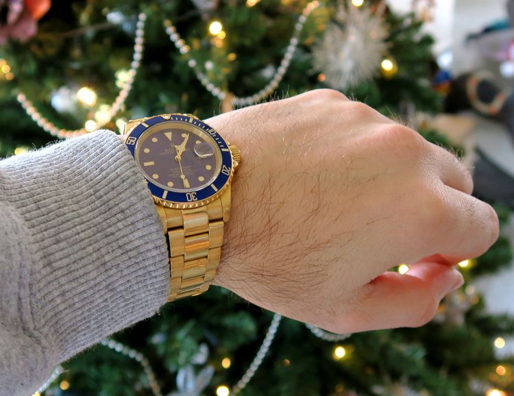 Submariner Goldrolex mit blauem Zifferblatt