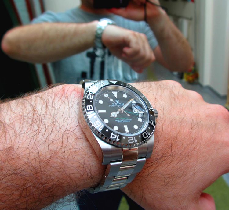 Schwarze GMT Master II Stahl-Rolex