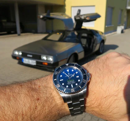 Rolex Sea Dweller Deep Sea vor DeLorean