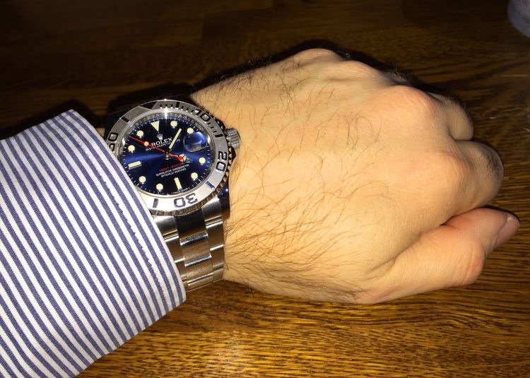 Rolex Yacht Master mit blau schimerndem Zifferblatt