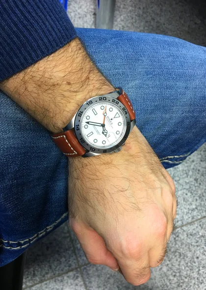 42mm Rolex Explorer II mit Lederarmband