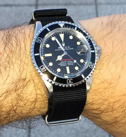 Rolex Red Sub on a nato strap