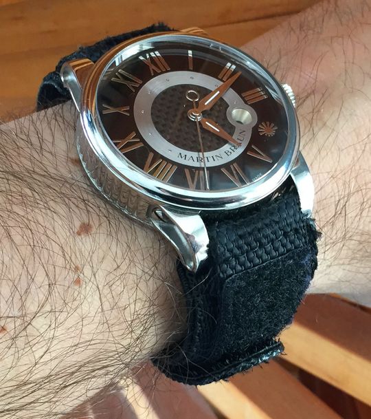 Martin Braun Uhr schwarz mit Nylonband