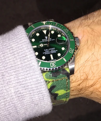 Rolex Submariner Hulk mit grünem mit Nylonband