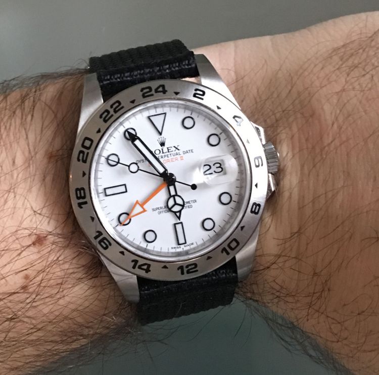 Rolex Exlorer II white on the wrist