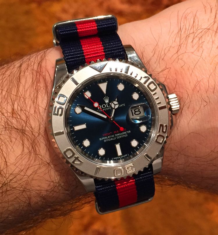 Rolex Yacht Master blau mit Nato Strap